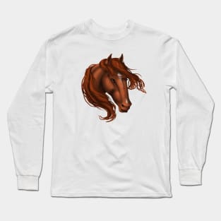 Horse Head - Sorrel Star Snip Long Sleeve T-Shirt